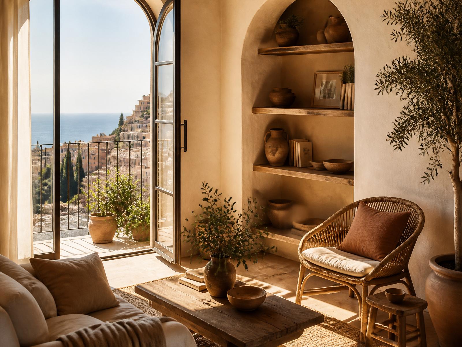 Sonnendurchflutete mediterrane Wohnung mit Blick aufs Meer